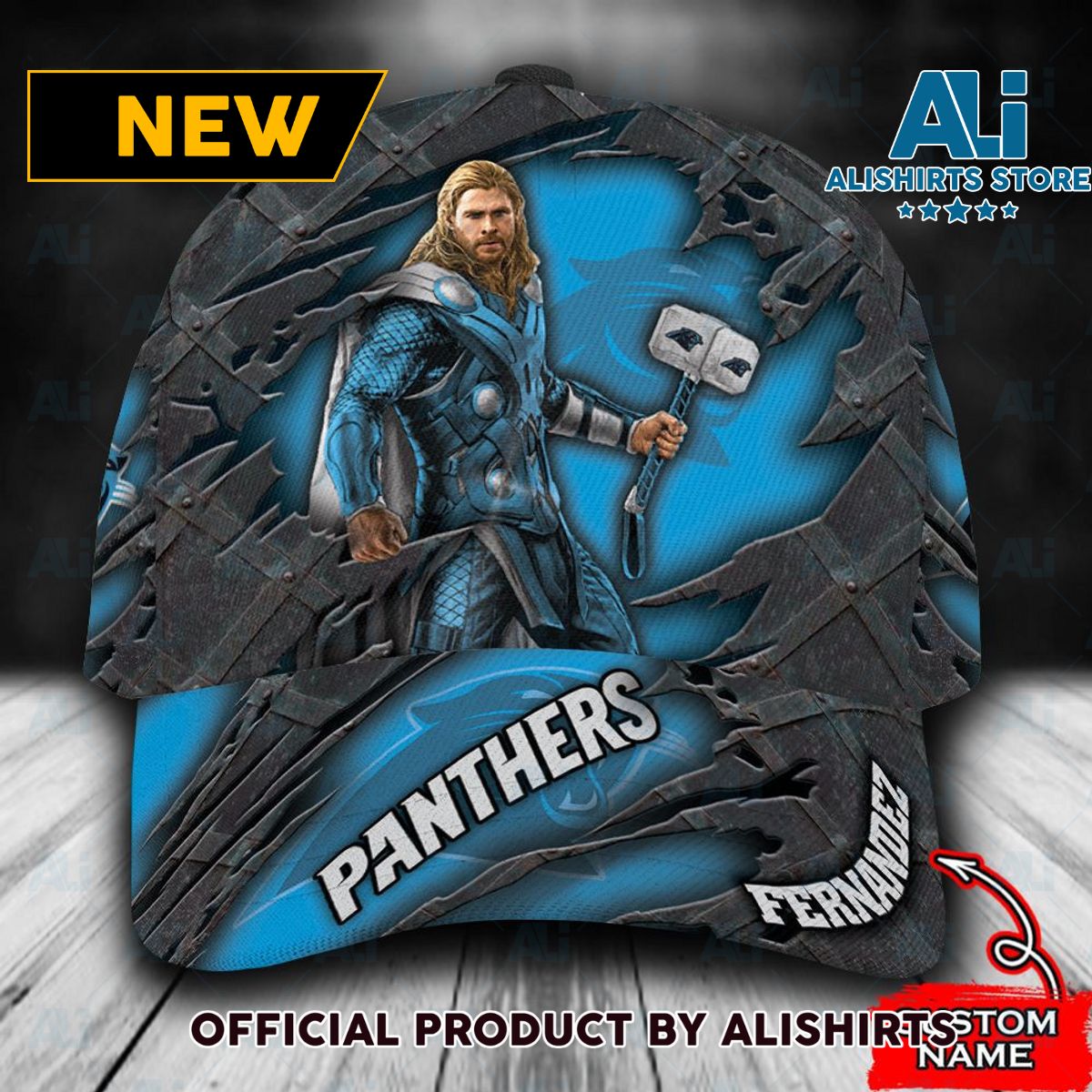 Personalized Carolina Panthers Thor Classic Cap