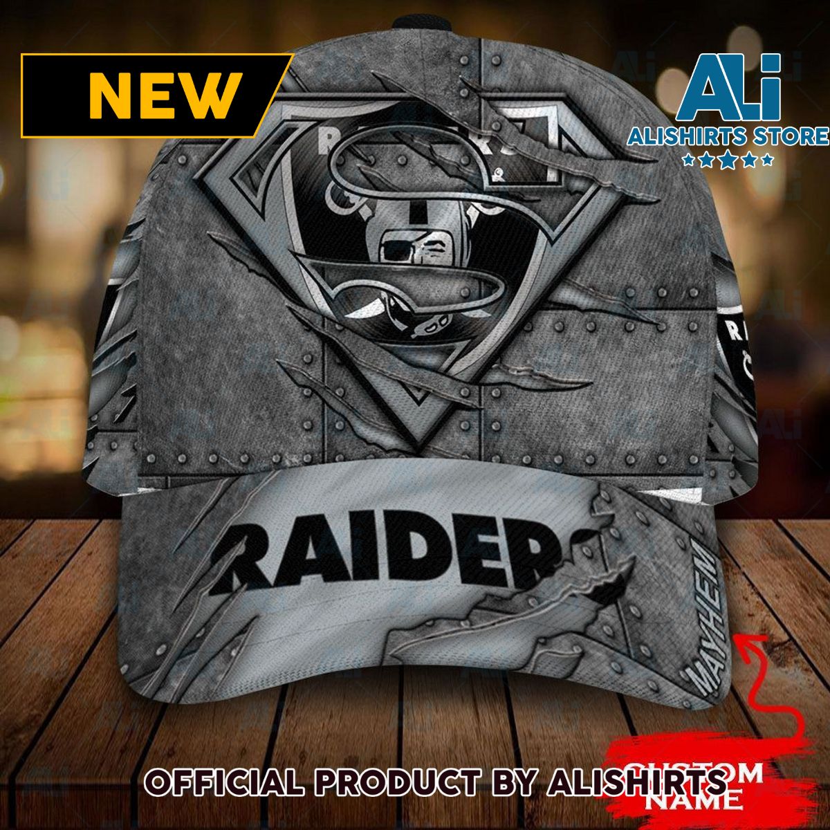 Personalized Las Vegas Raiders Superman Classic Cap