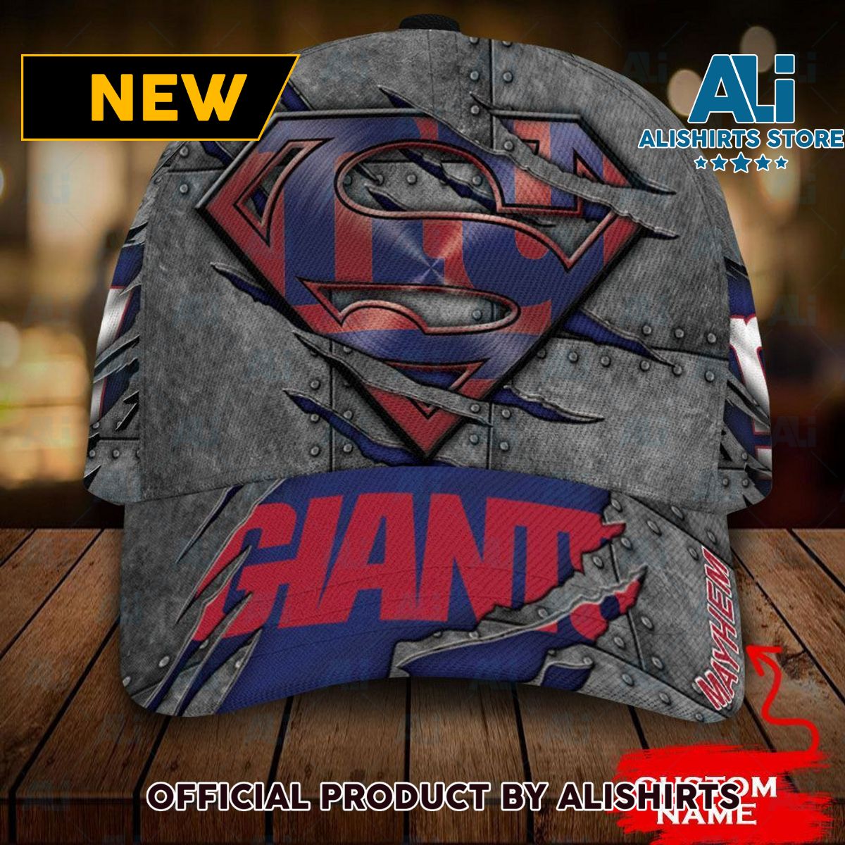 Personalized New York Giants Superman Classic Cap