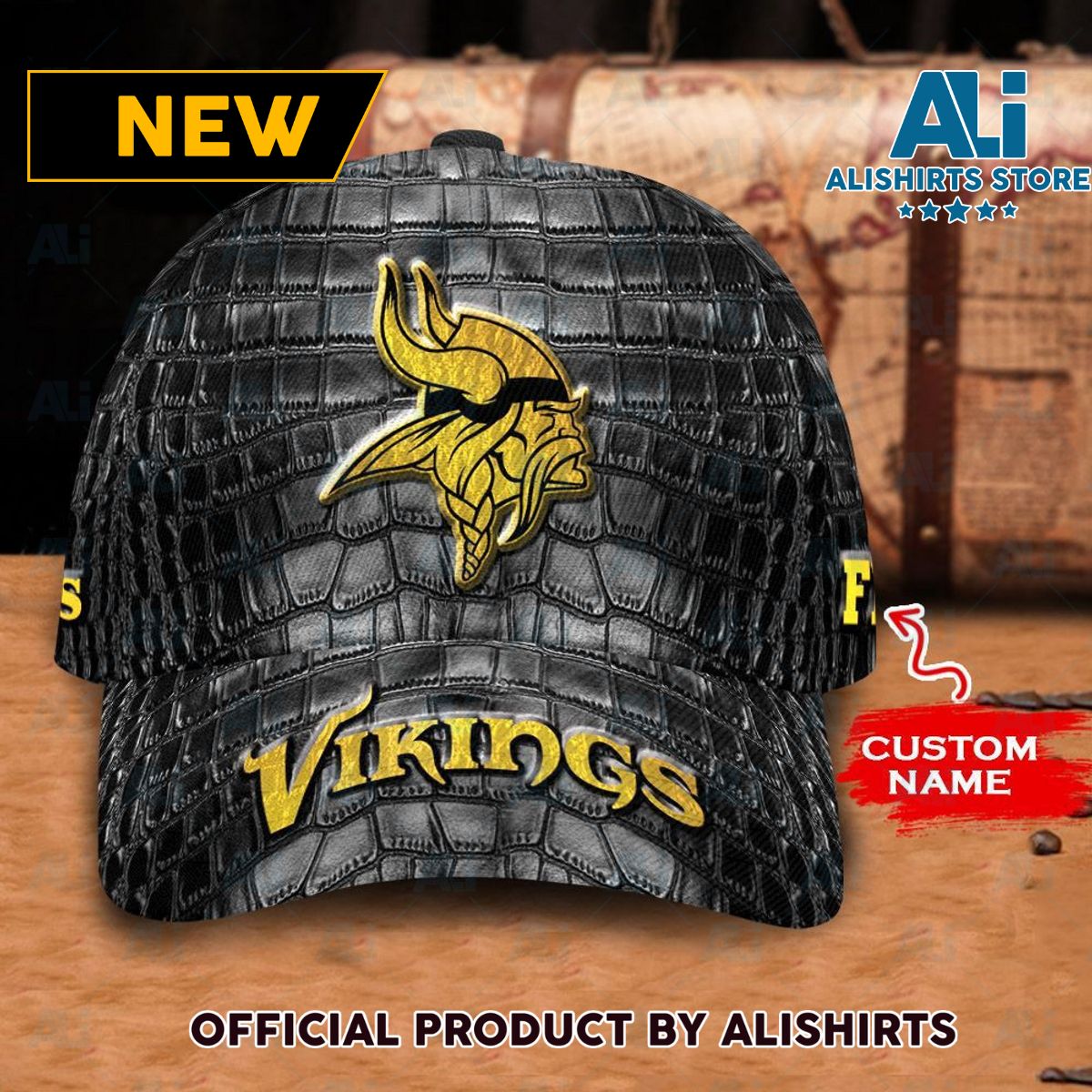 Personalized Minnesota Vikings Crocodile Skin Pattern Classic Cap