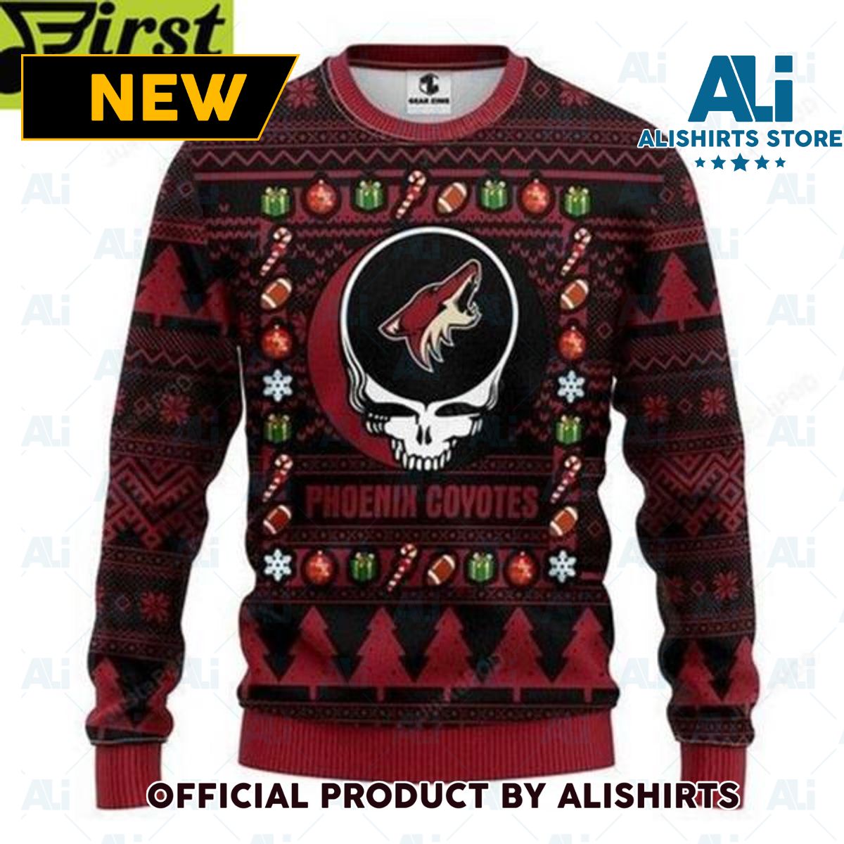 Nhl Phoenix Coyotes Grateful Dead Ugly Christmas Sweater