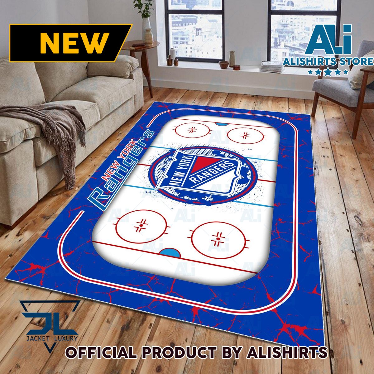 New York Rangers NHL team Rug Carpet