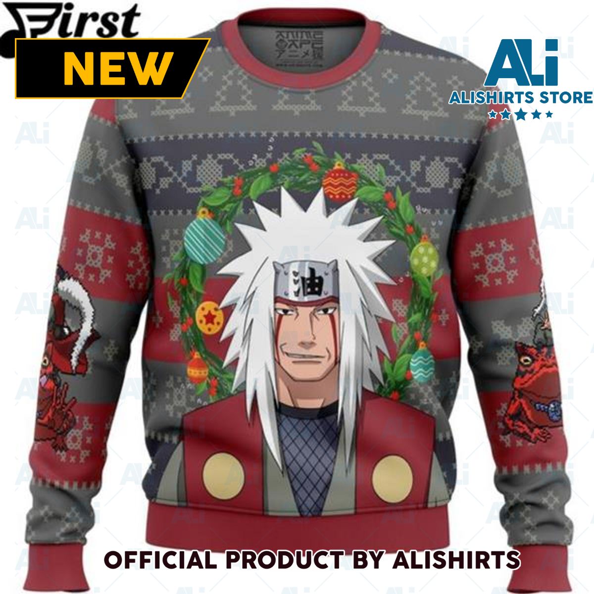 Funny Jiraiya Naruto Ugly Christmas Sweater