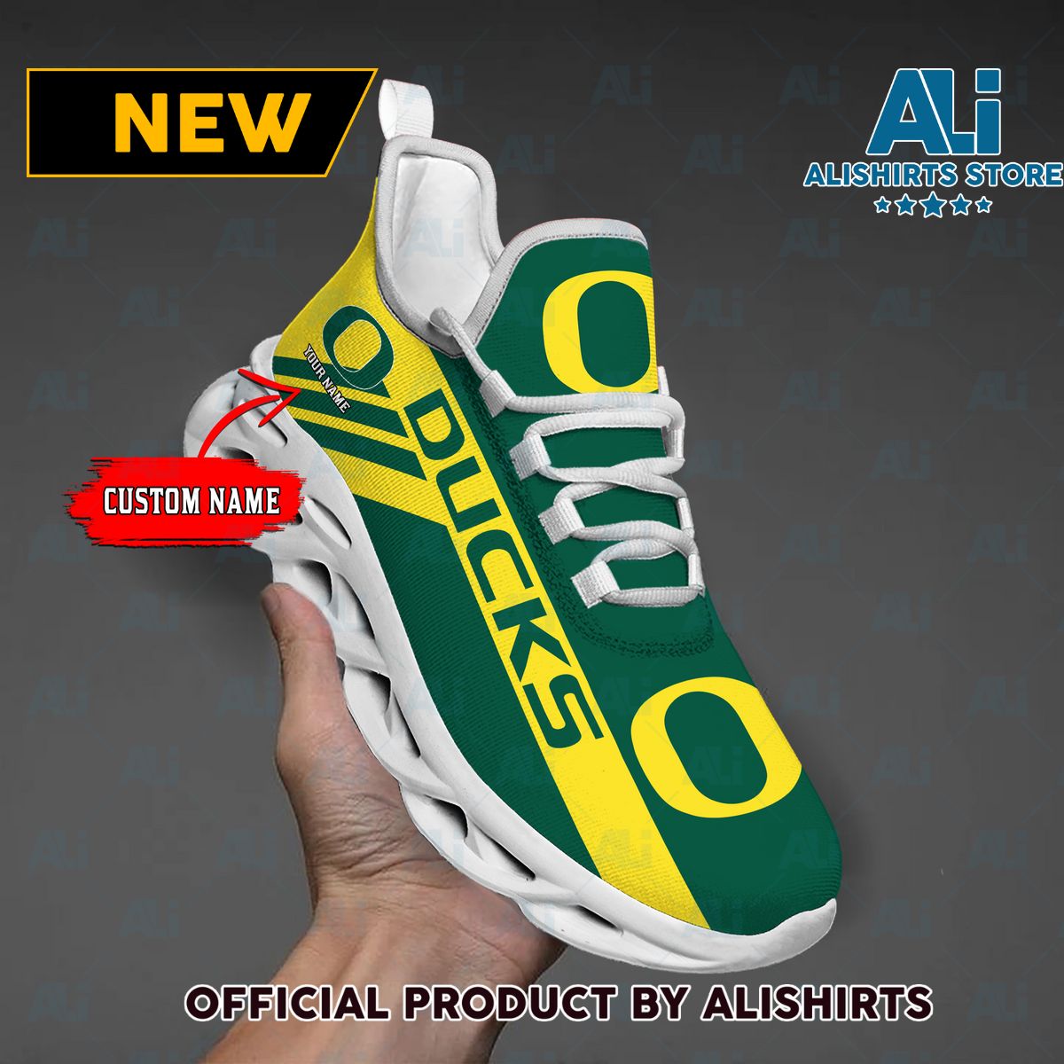 NCAA 1 Oregon Ducks Custom Name Max Soul Shoes