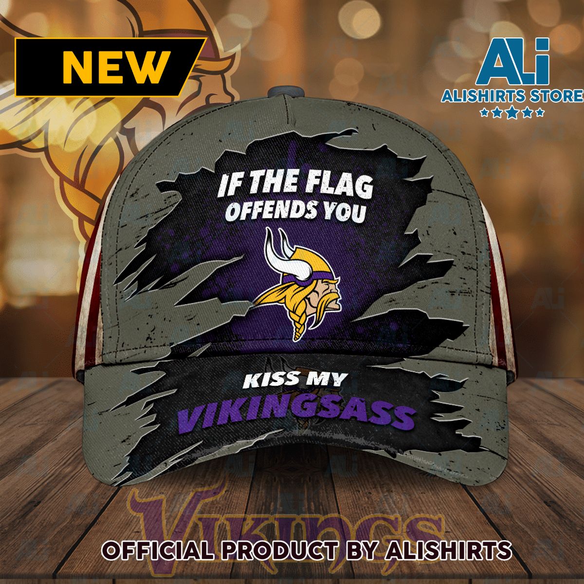 Minnesota Vikings If The Flag Offends You Kiss My Vikingsass Classic Baseball Cap