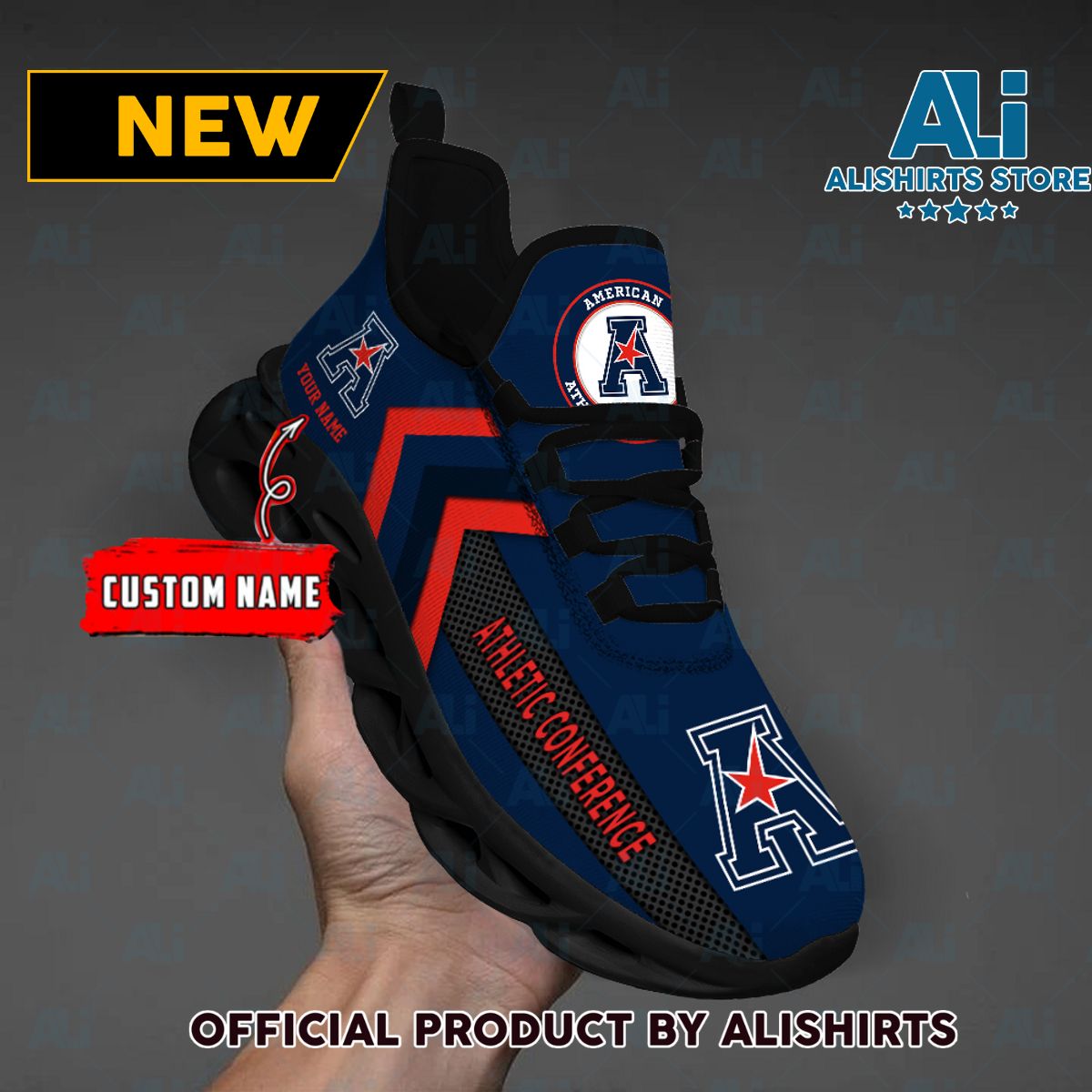 NCAA American Athletic Conference Team Logo Custom Name Max Soul Shoes