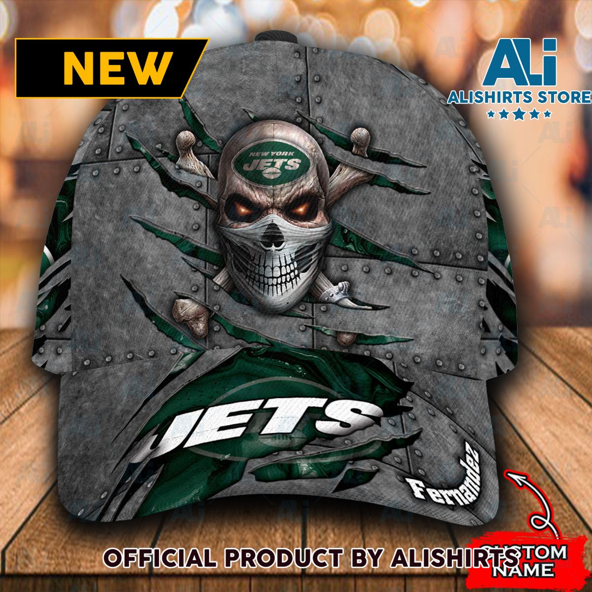 Personalized New York Jets Skull Classic Cap