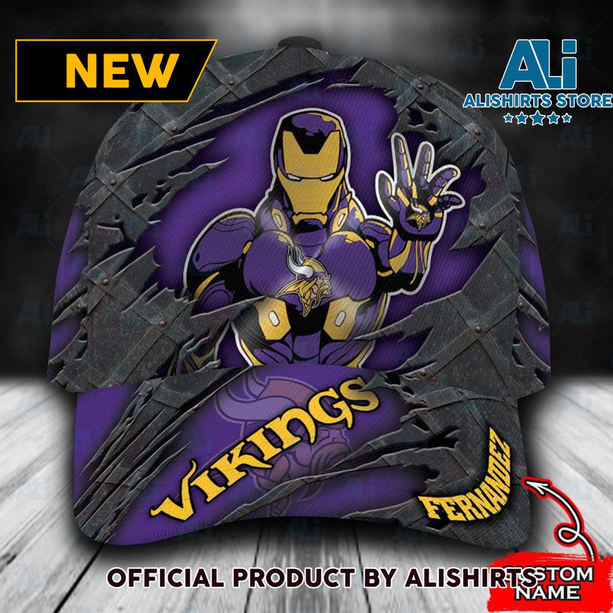 Personalized Minnesota Vikings Iron Man Classic Cap