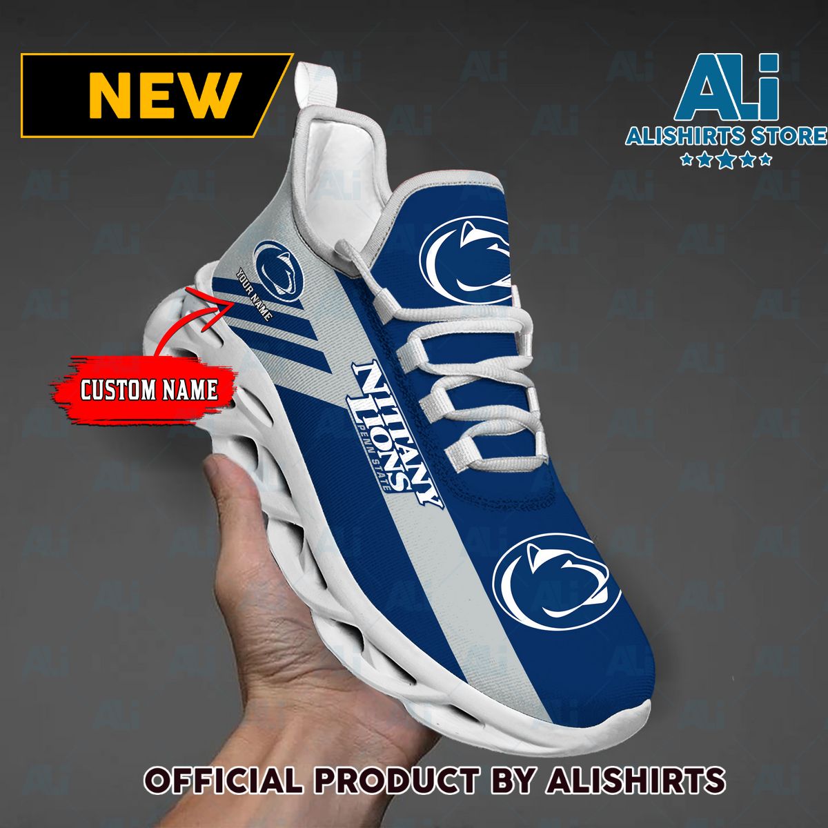 NCAA 1 Penn State Nittany Lions Custom Name Max Soul Shoes