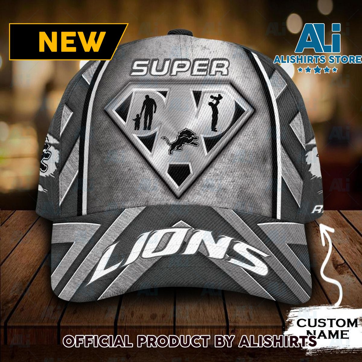 Personalized Detroit Lions Superman Dad Classic Cap