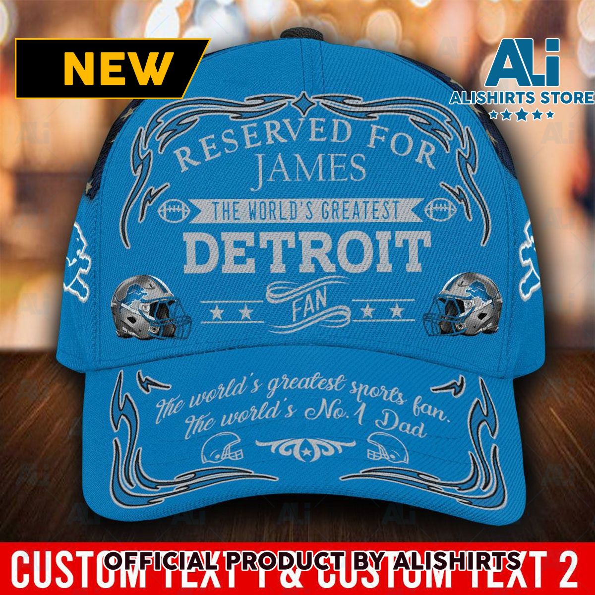 Personalized Detroit Lions World Greatest Fan Text Classic Cap