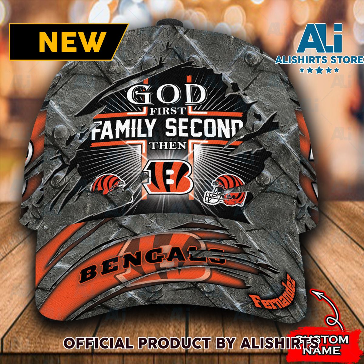 Personalized Cincinnati Bengals God First Family Second Classic Cap