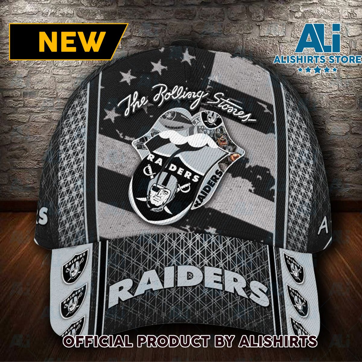 Personalized Las Vegas Raiders The Rolling Stones Classic Cap