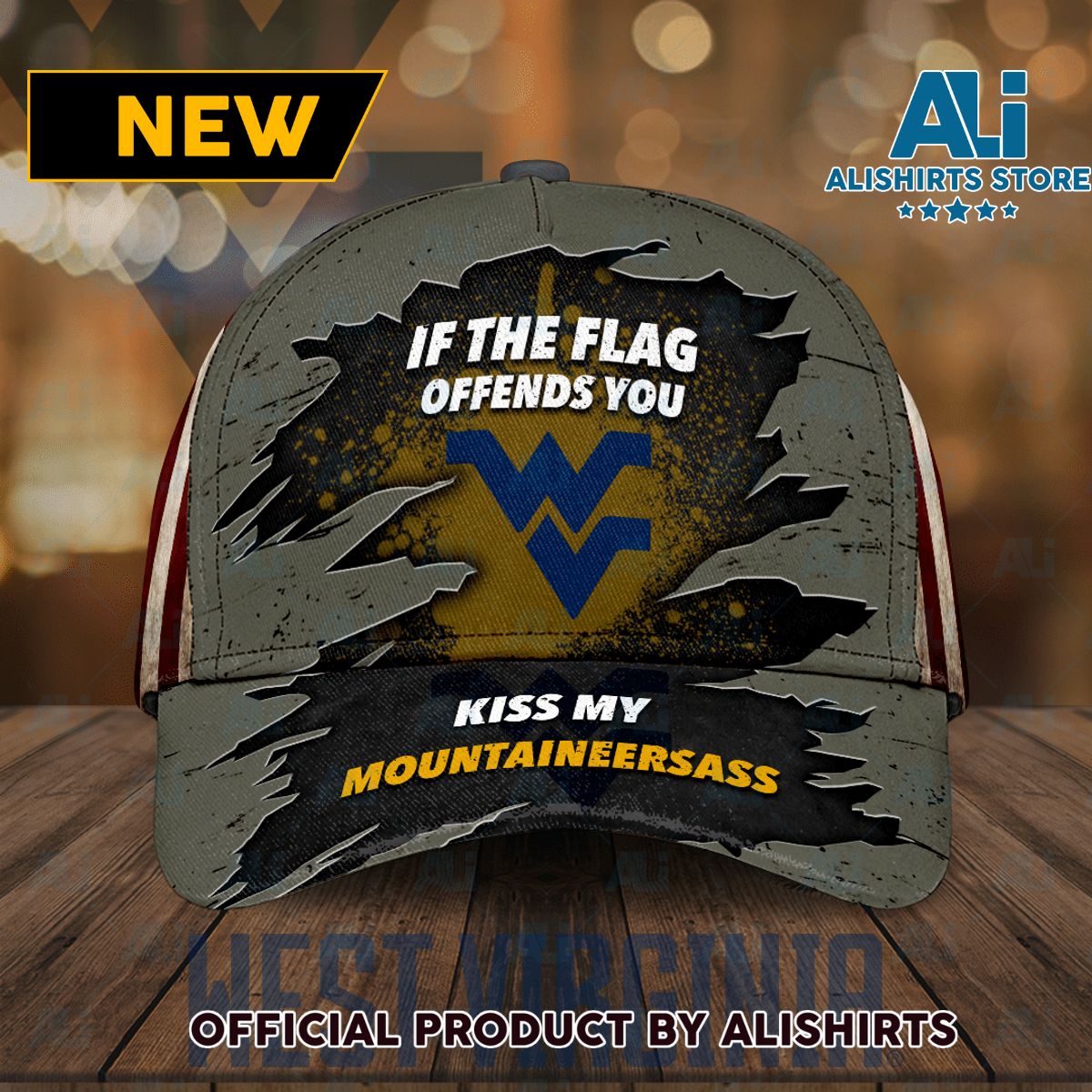 West Virginia Mountaineers If The Flag Offends You Kiss My Mountaineersass Classic Baseball Cap