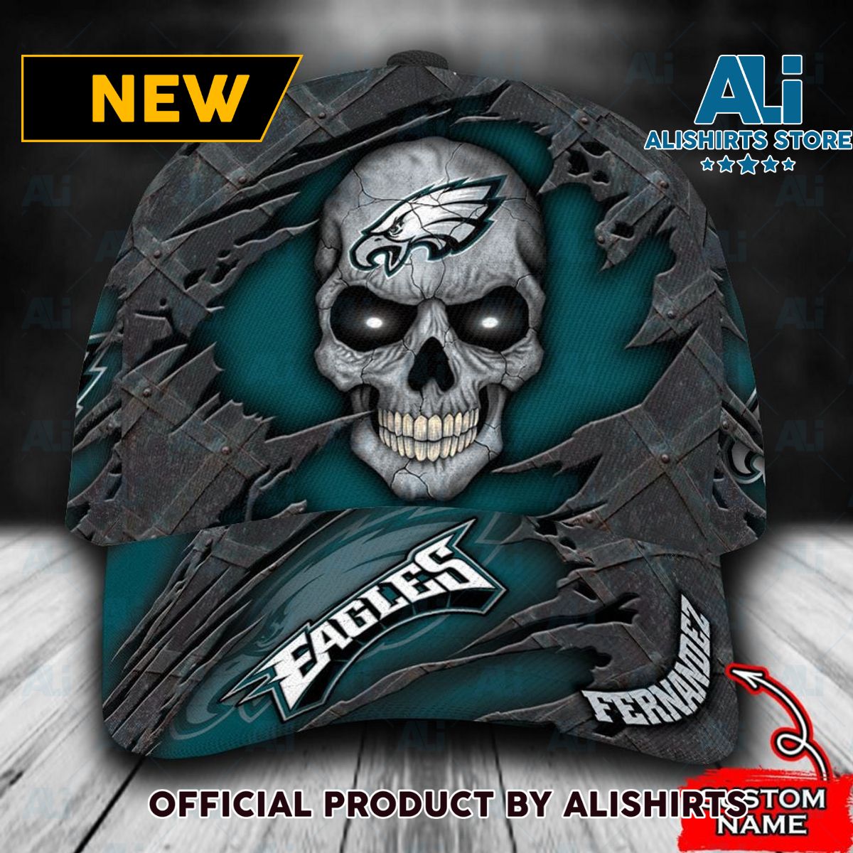 Personalized Philadelphia Eagles Skull Classic Cap