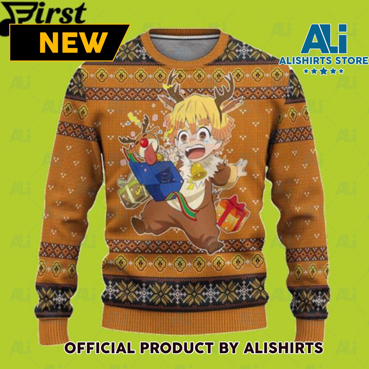 Demon Slayer Zenitsu Chibi Ugly Christmas Sweater