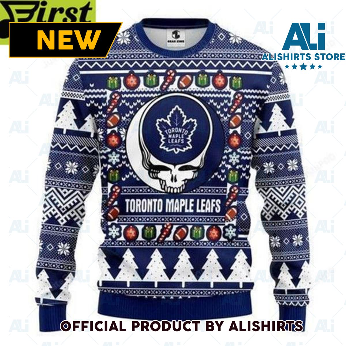 Nhl Toronto Maple Leafs Grateful Dead Ugly Christmas Sweater All