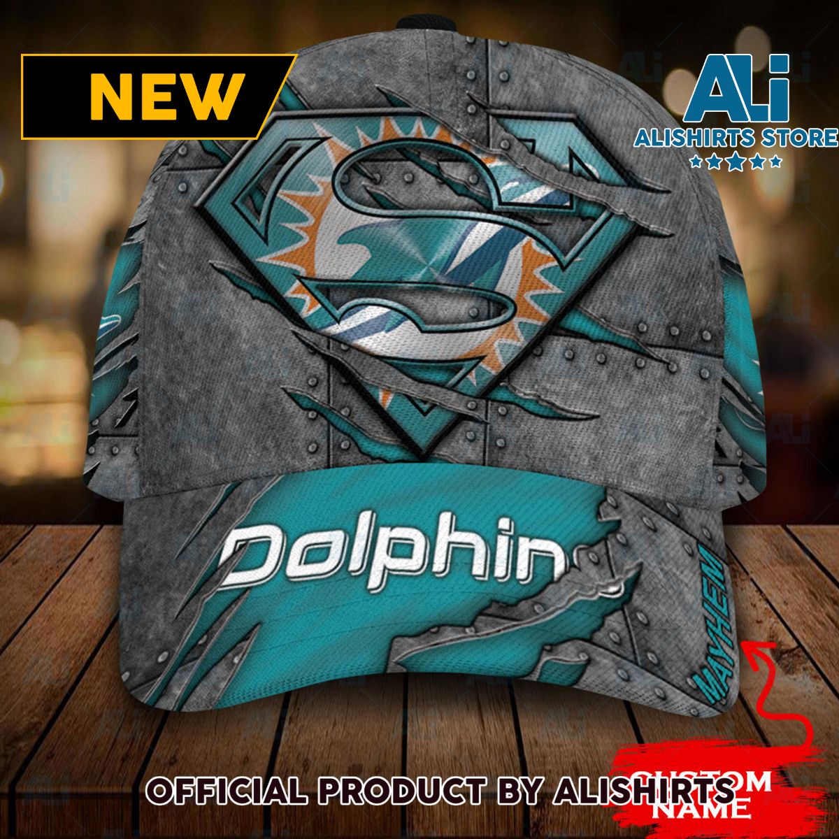 Personalized Miami Dolphins Superman Classic Cap - X871