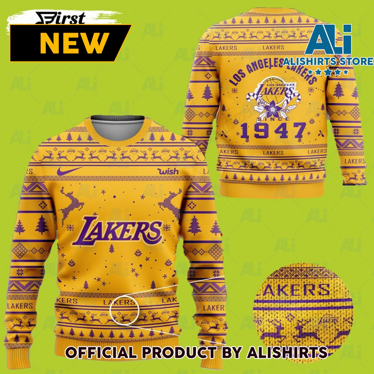 Since 1947 Lakers Ugly Christmas Sweater