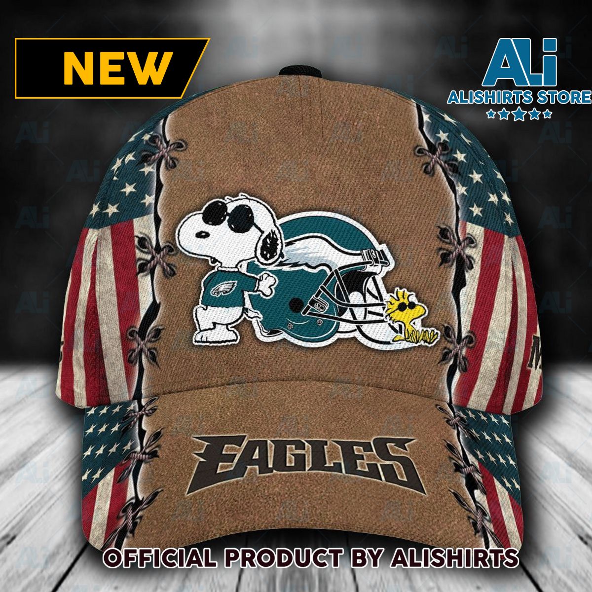 Personalized Philadelphia Eagles Snoopy USA Flag Classic Cap