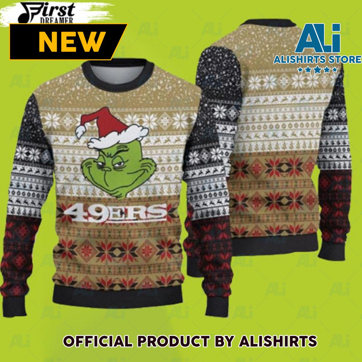 San Francisco 49ers Christmas Grinch Ugly Christmas Sweater 49ers Christmas Sweater