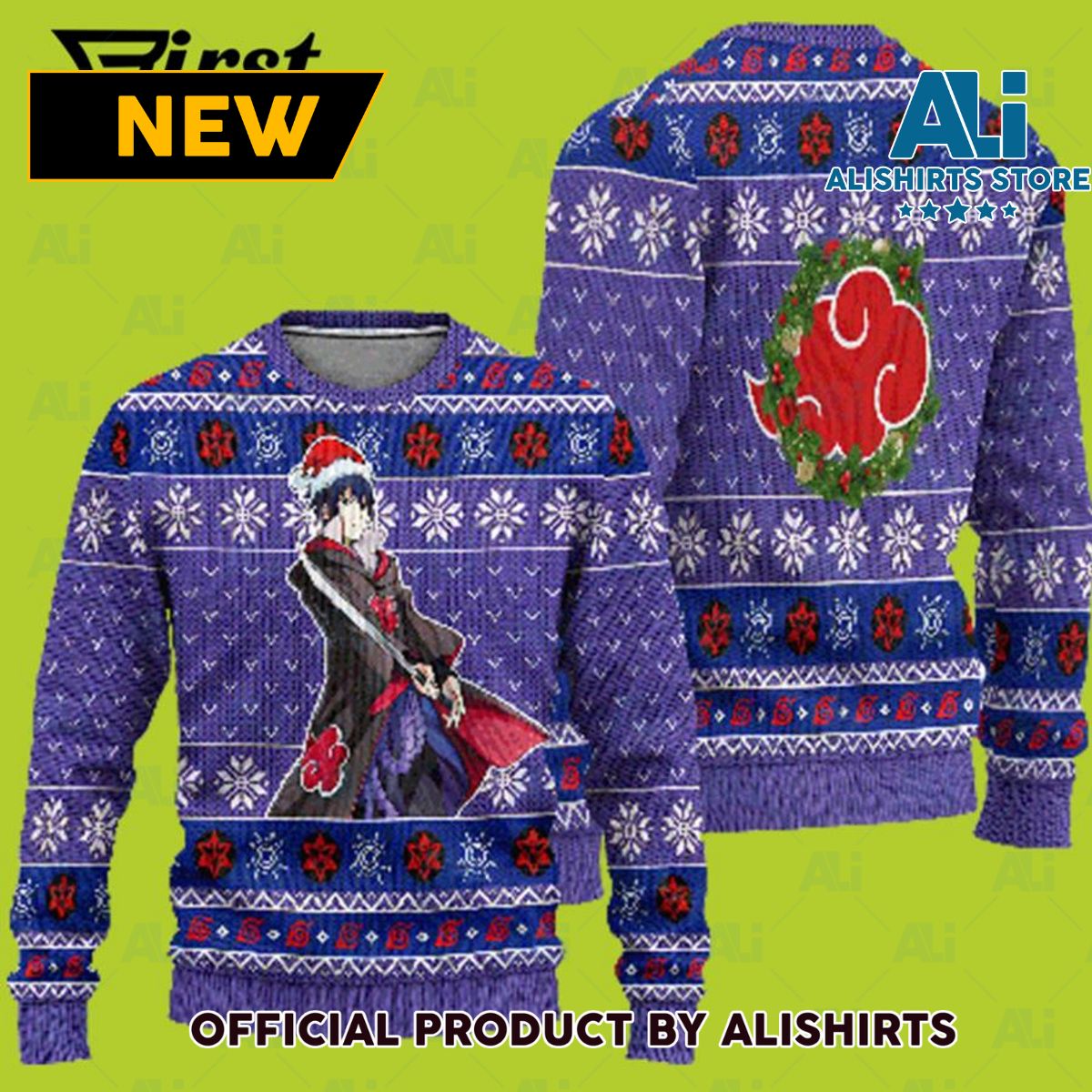 Sasuke Akatsuki Ugly Christmas Sweater Naruto