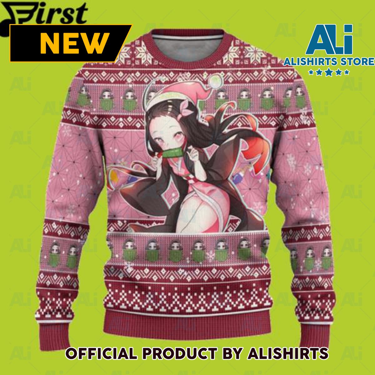 Nezuko Kamado Demon Slayer Chibi Demon Slayer Ugly Christmas Sweater