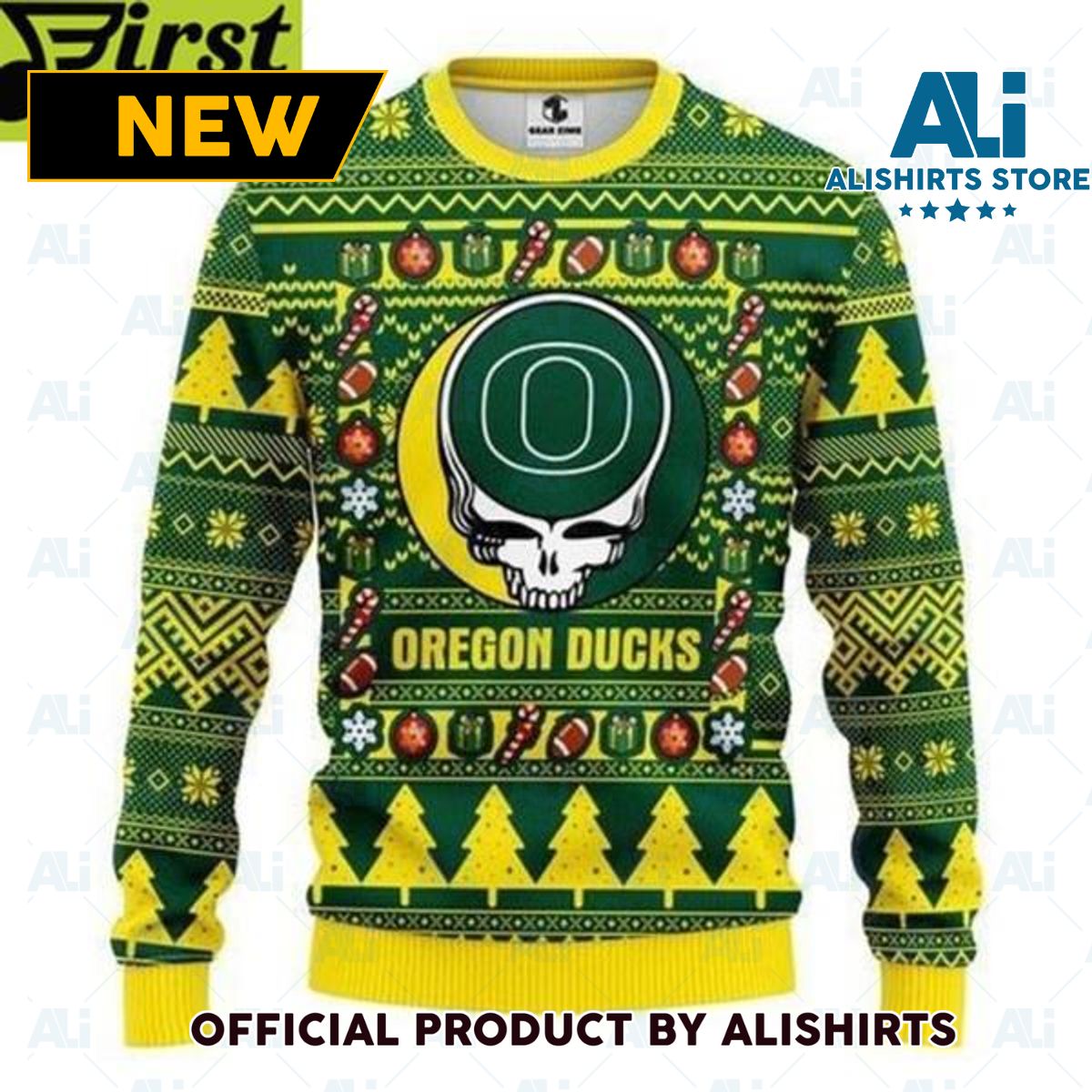 Oregon Ducks Grateful Dead Ugly Christmas Sweater