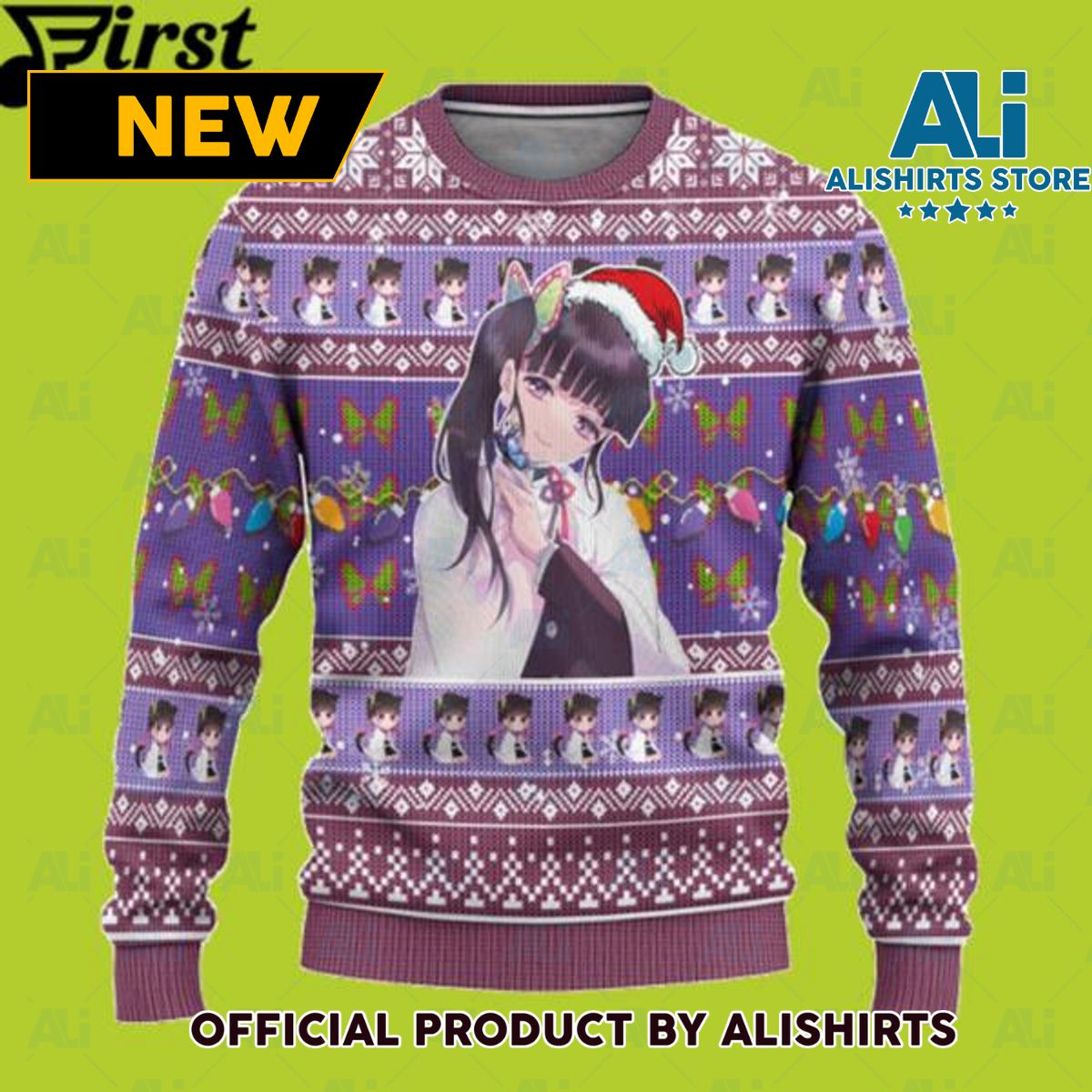 Kanao Tsuyuri Demon Slayer Chibi Demon Slayer Ugly Christmas Sweater