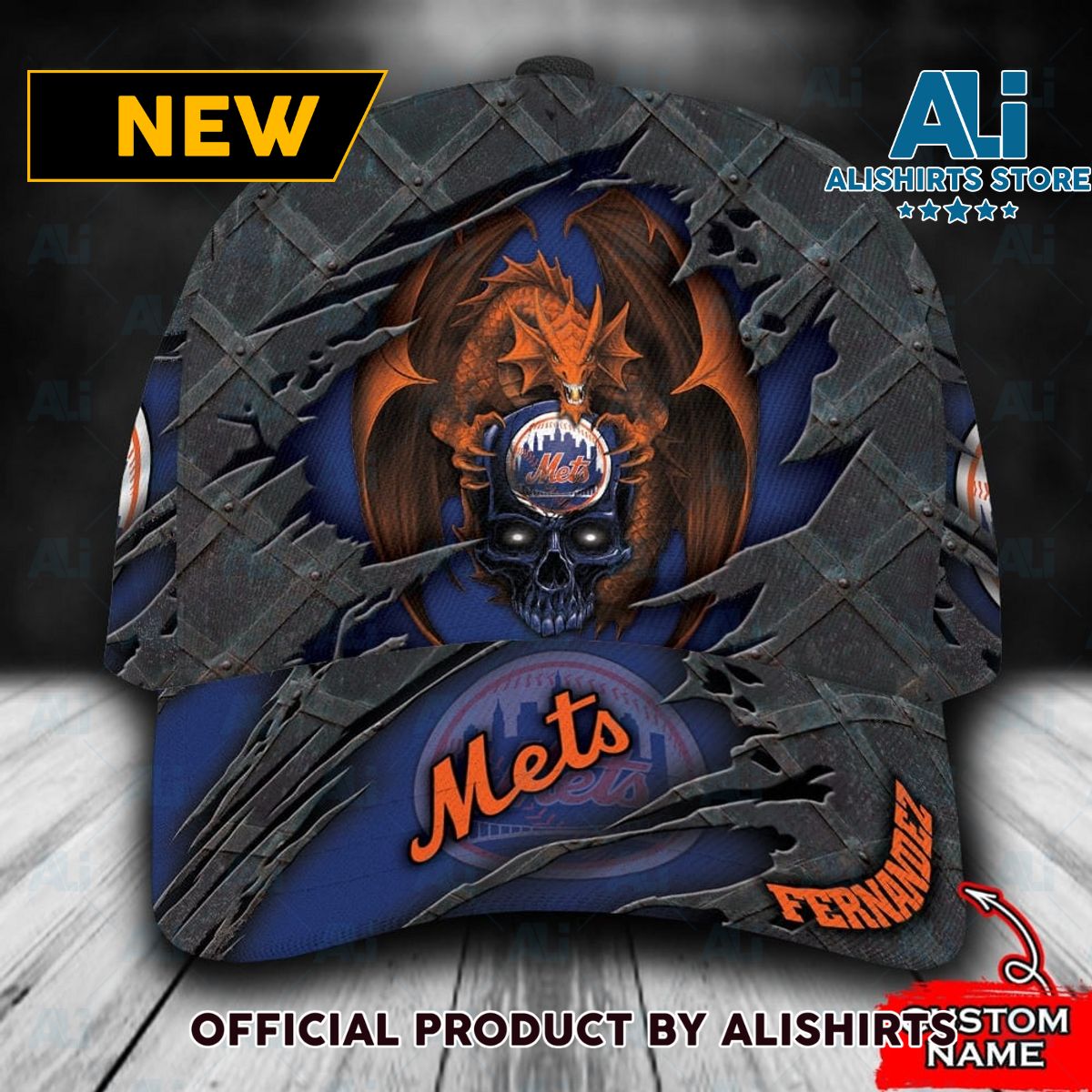 Personalized New York Mets Dragon Classic Cap