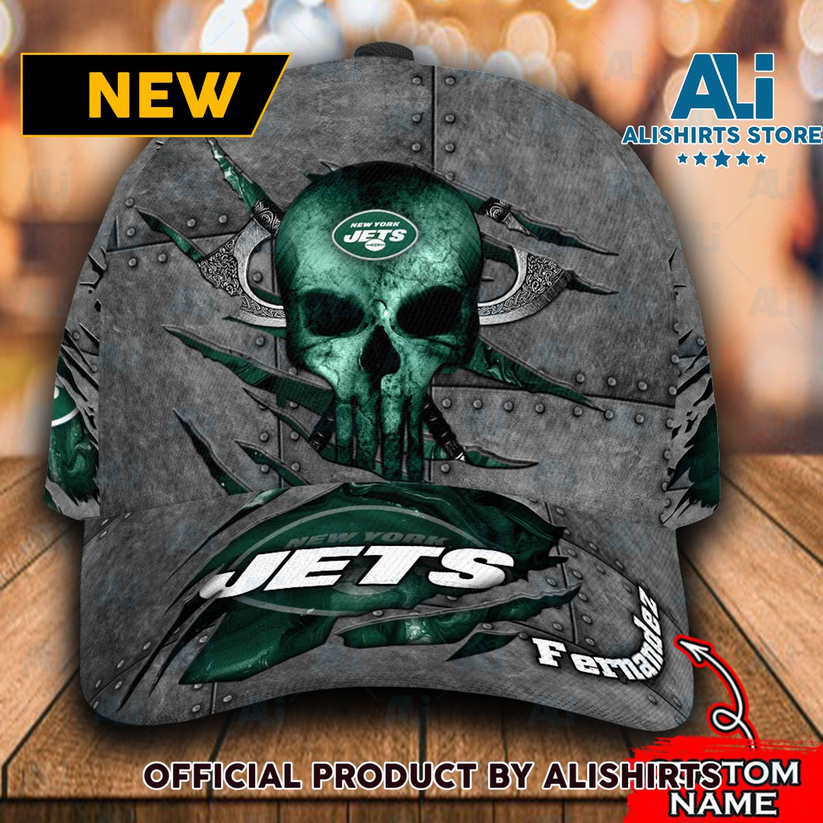 Personalized New York Jets The Punisher Skull Classic Cap