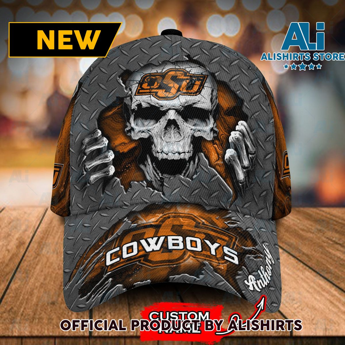 Personalized Oklahoma State Cowboys Skeleton Classic Cap