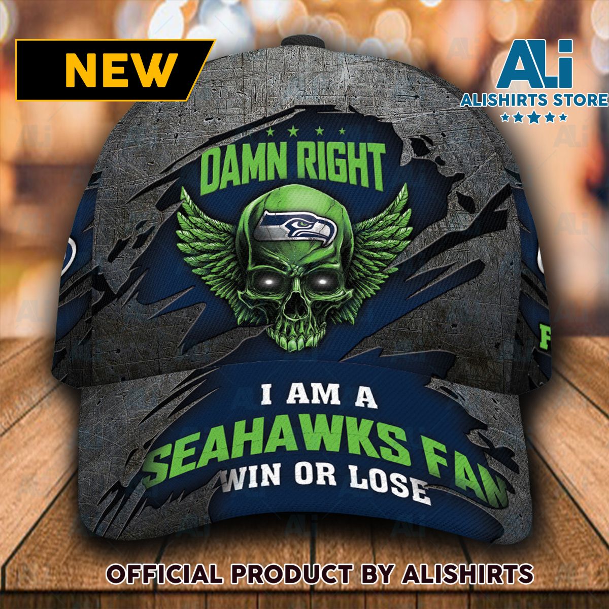 Personalized Seattle Seahawks Damn Right Text Classic Cap