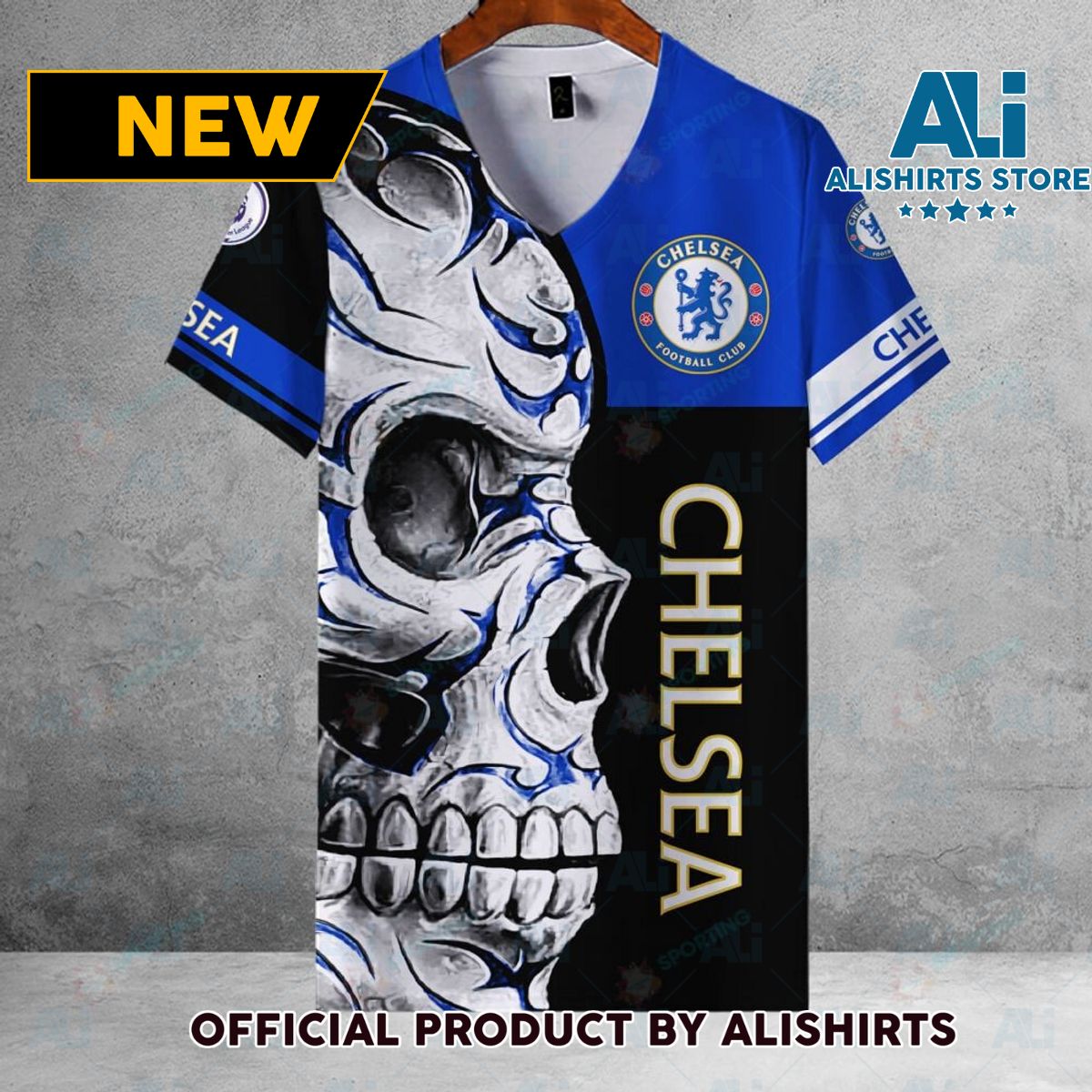 Chelsea FC EPL Skull Football Hawaiian shirt