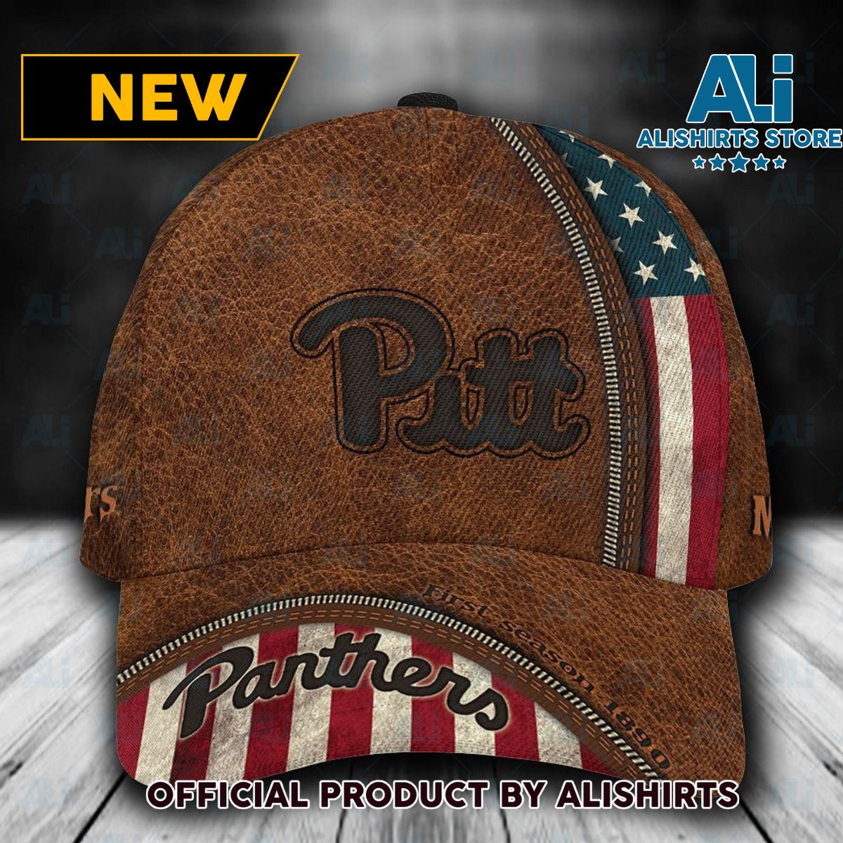 Personalized Pittsburgh Panthers USA Flag Zipper Classic Cap