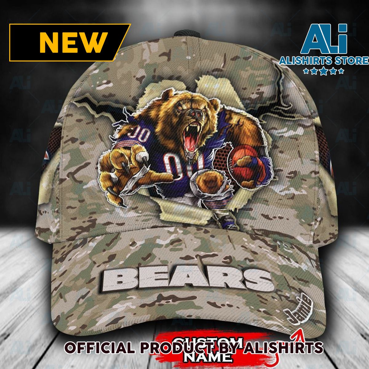 Personalized Chicago Bears Camo Classic Cap