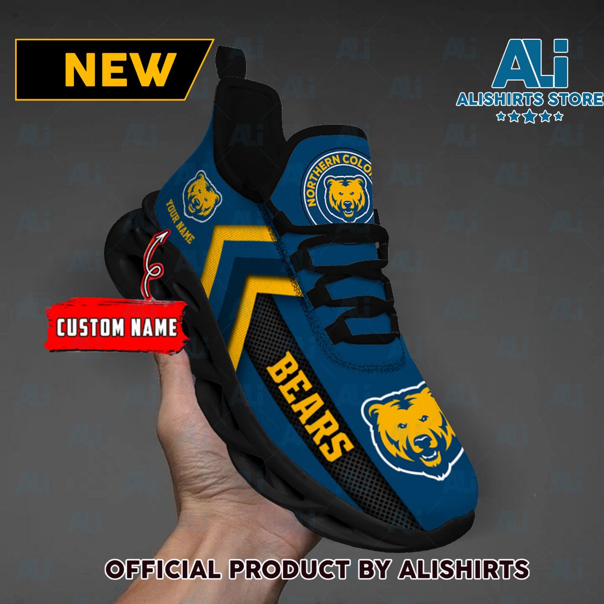 NCAA Northern Colorado Bears Team Logo Custom Name Max Soul Shoes