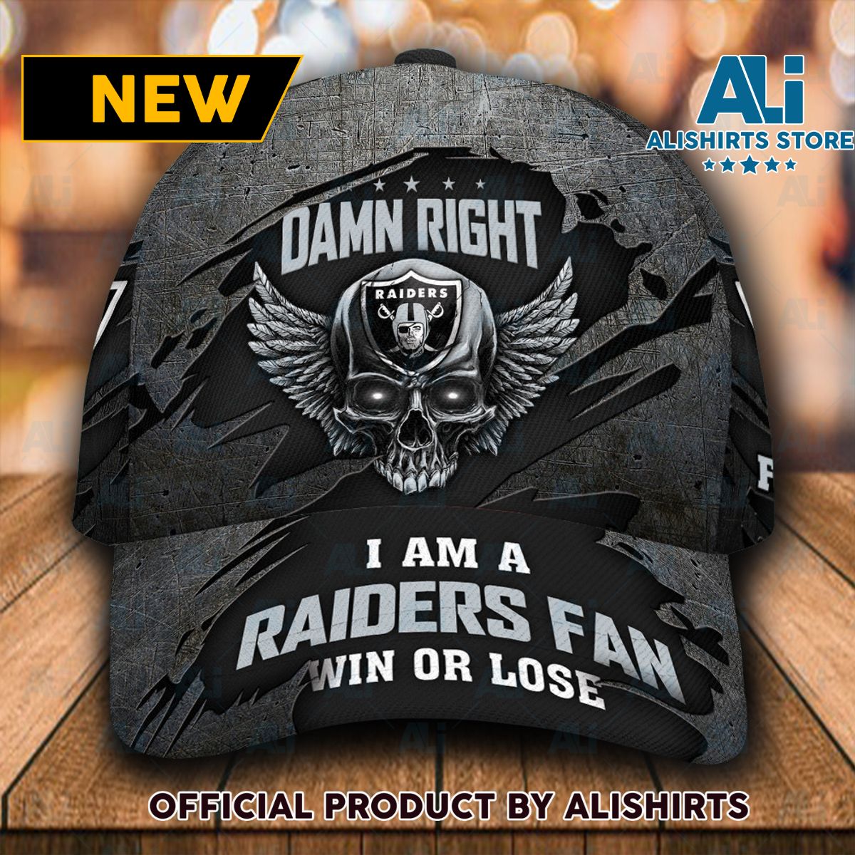 Personalized Las Vegas Raiders Skull Damn Right Classic Cap