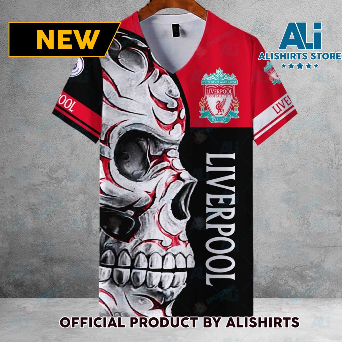 Liverpool FC EPL Skull Football Hawaiian shirt