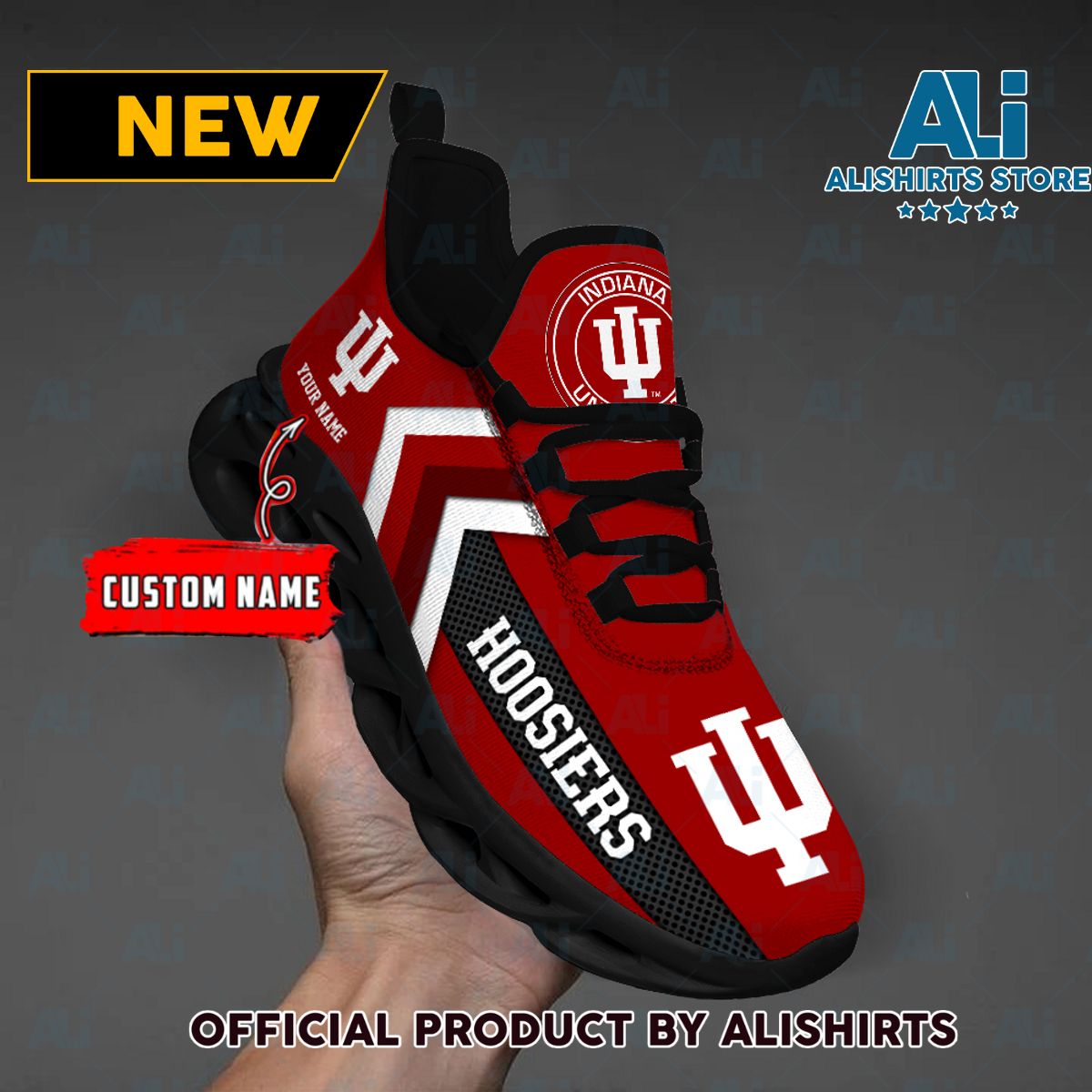 NCAA Indiana Hoosiers Team Logo Custom Name Max Soul Shoes