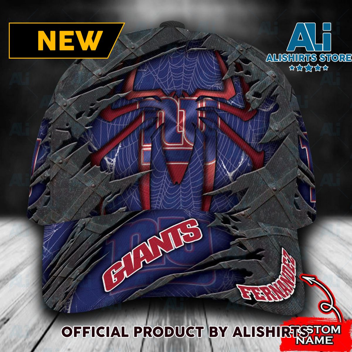 Personalized New York Giants Spider Man Classic Cap