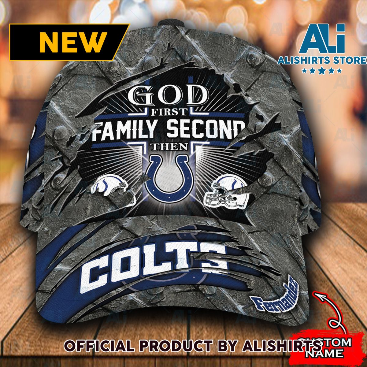 Personalized Indianapolis Colts God First Family Second Classic Cap