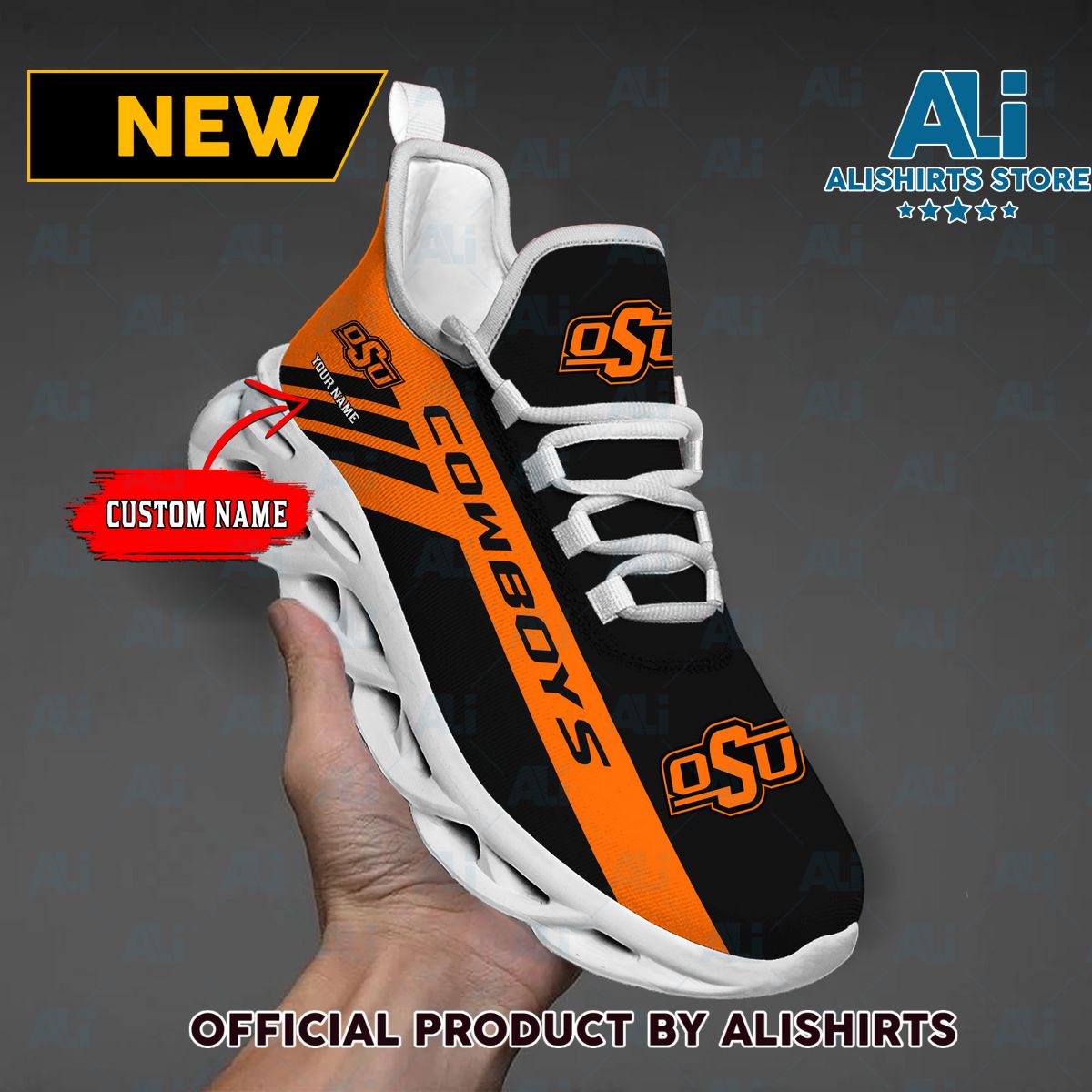 NCAA 1 Oklahoma State Cowboys Custom Name Max Soul Shoes