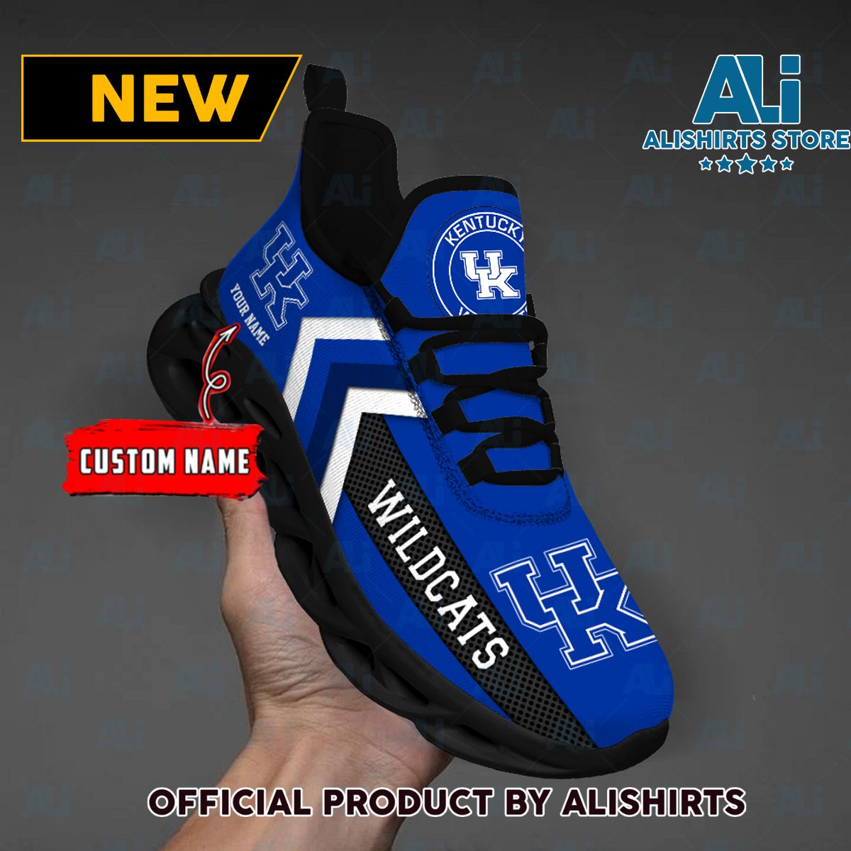 NCAA Kentucky Wildcats Team Logo Custom Name Max Soul Shoes