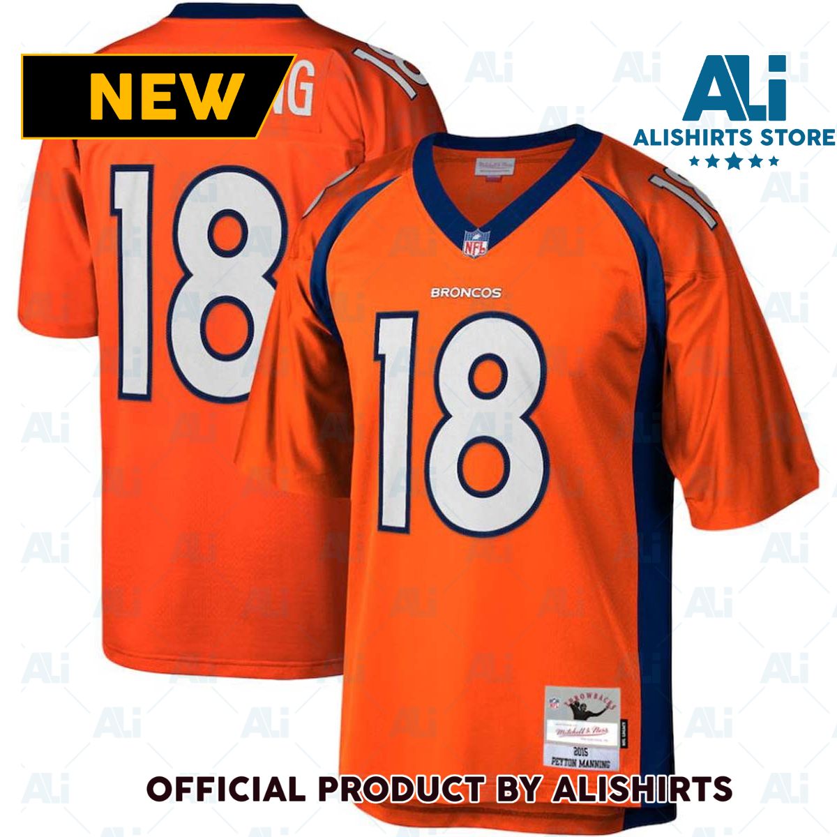 Mitchell and Ness Denver Broncos Peyton Manning  18 2015 Home Legacy NFL Football Jersey