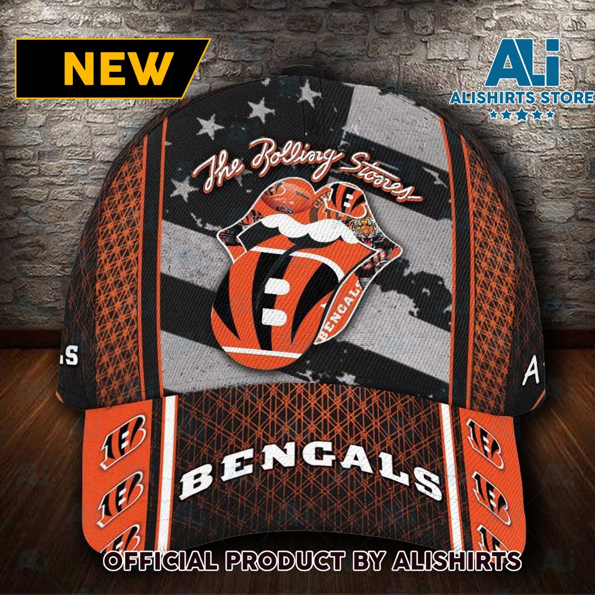 Personalized Cincinnati Bengals The Rolling Stones Classic Cap