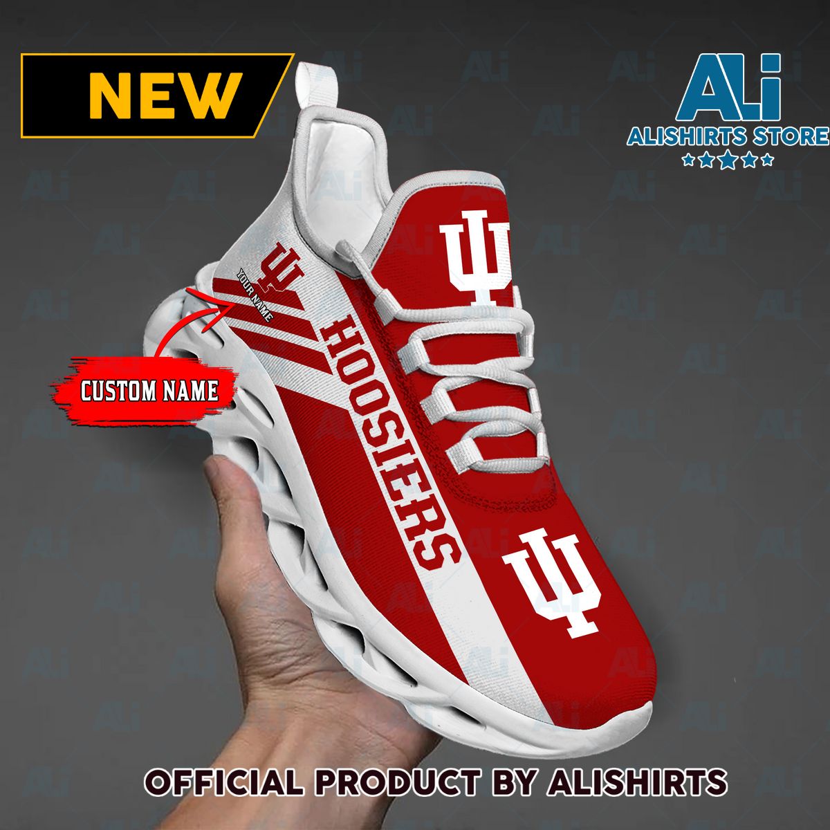 NCAA 1 Indiana Hoosiers Custom Name Max Soul Shoes