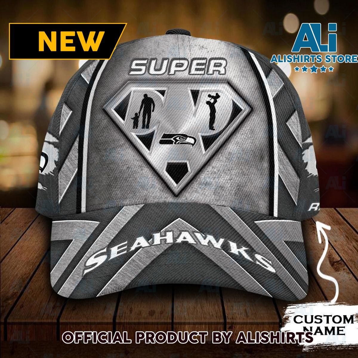 Personalized Seattle Seahawks Superman Dad Classic Cap