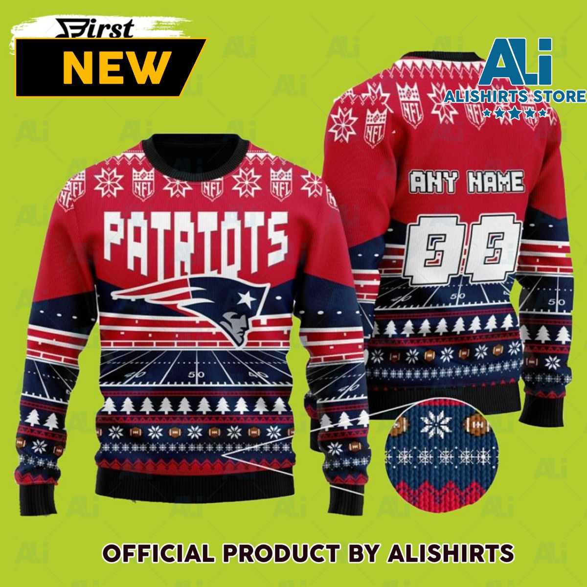 NFL Patriots Custom New England Ugly Christmas Sweater