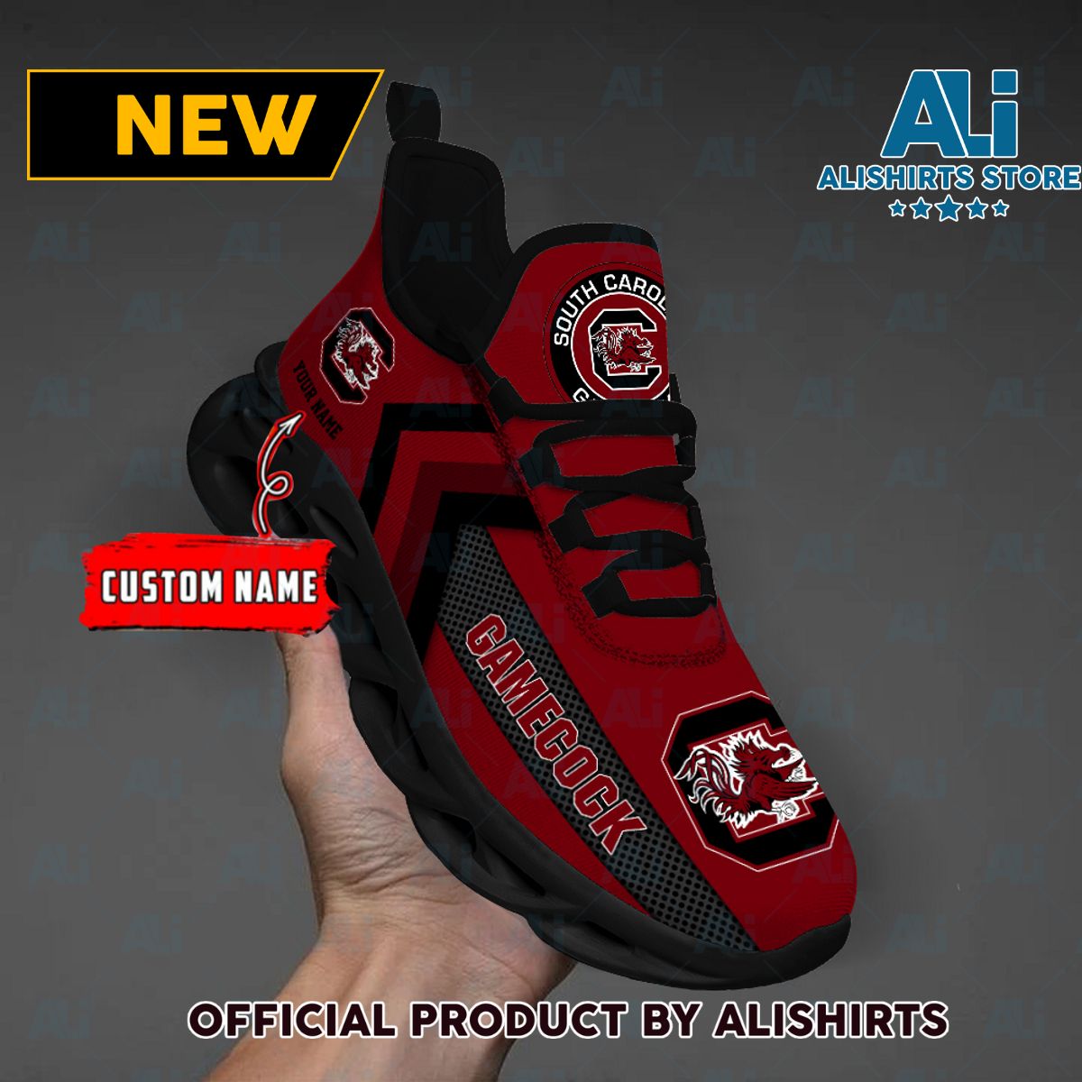 NCAA South Carolina Gamecocks Team Logo Custom Name Max Soul Shoes